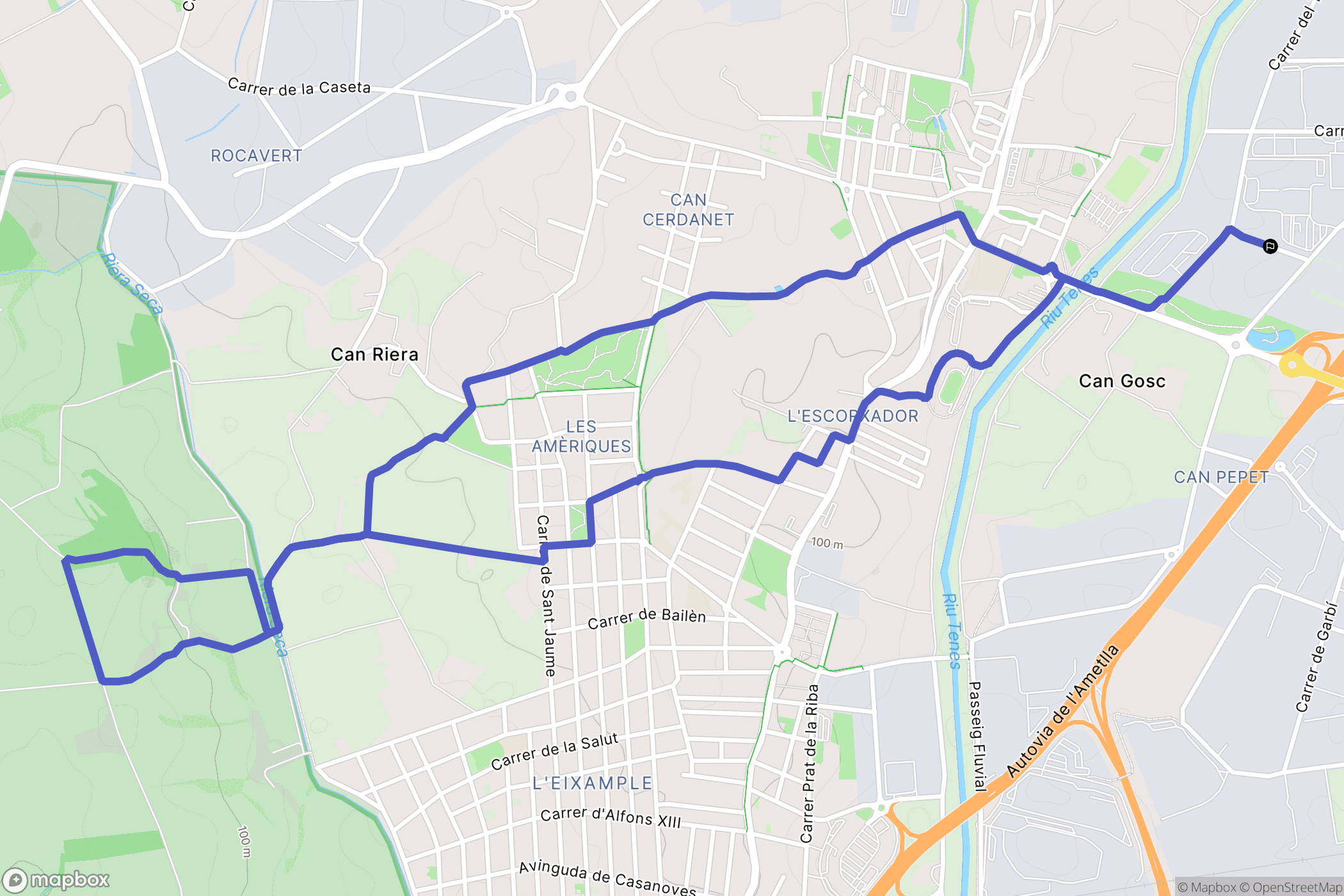 Parets del Vallès : carte du parcours de randonnée - Spain