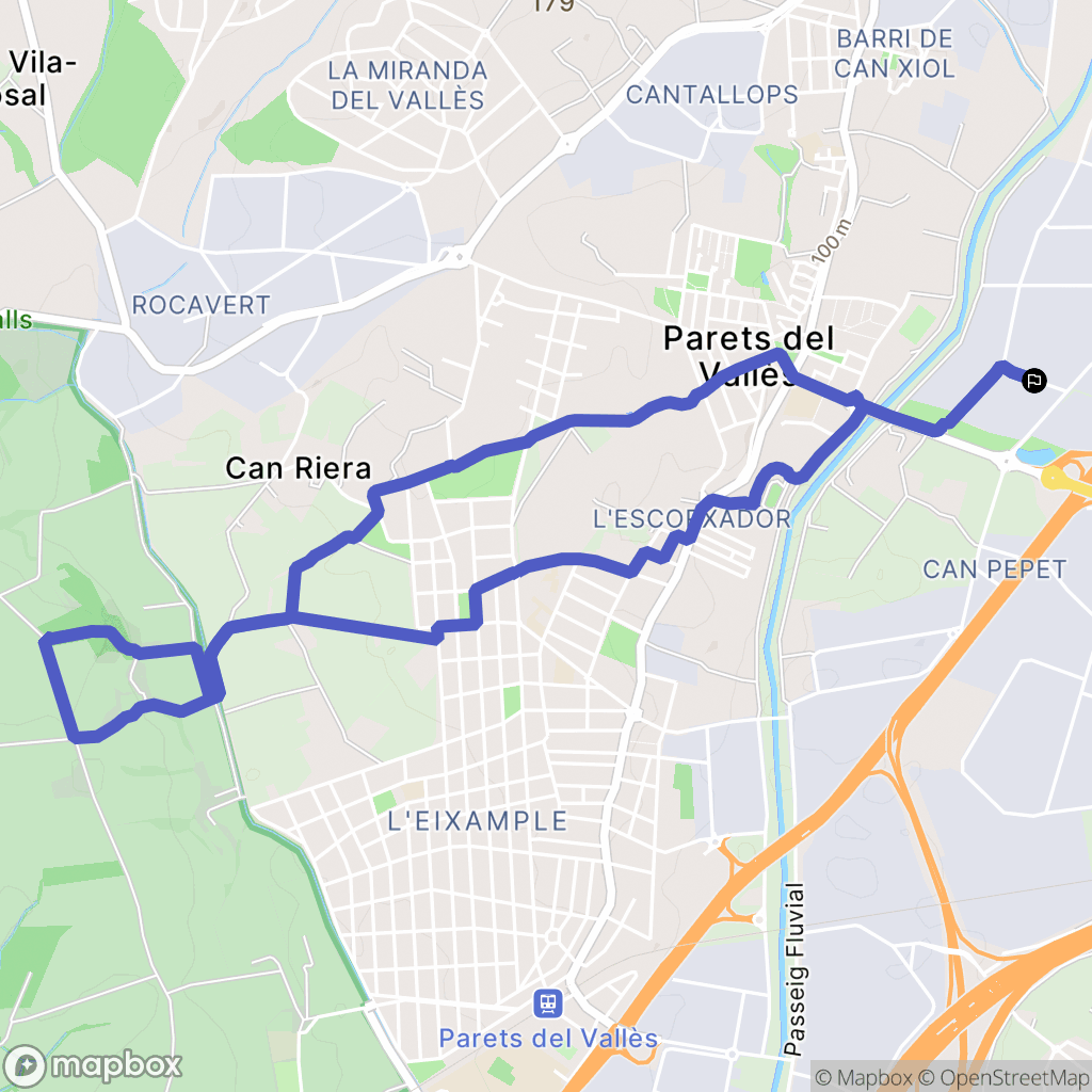 Parets del Vallès : carte du parcours de randonnée - Spain
