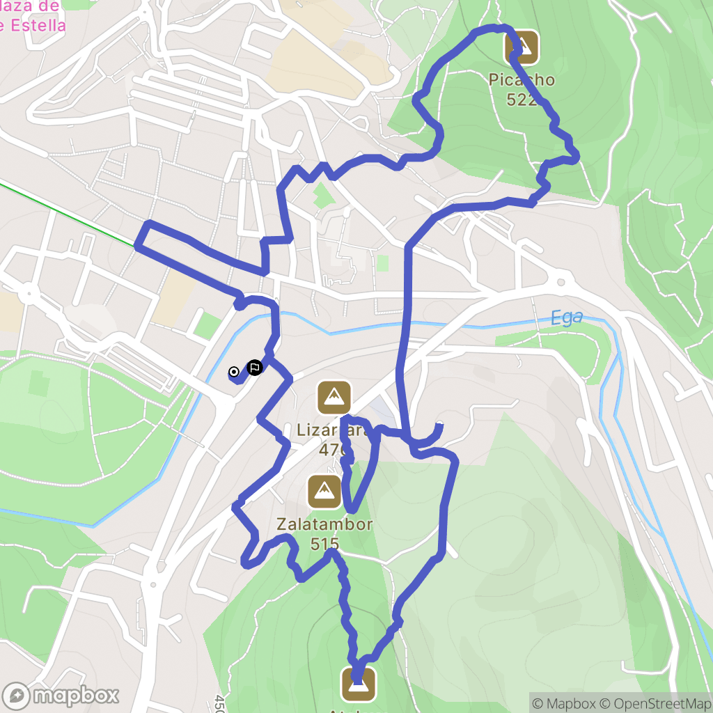 Estella : carte du parcours de randonnée - Spain