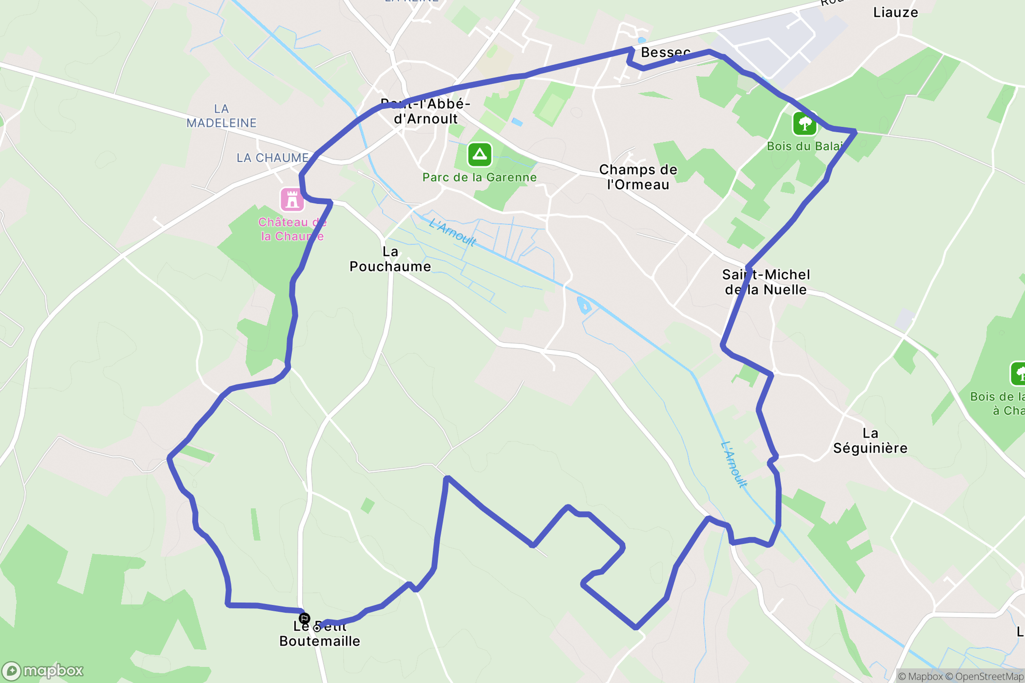 Sainte-Gemme : carte du parcours de randonnée - France