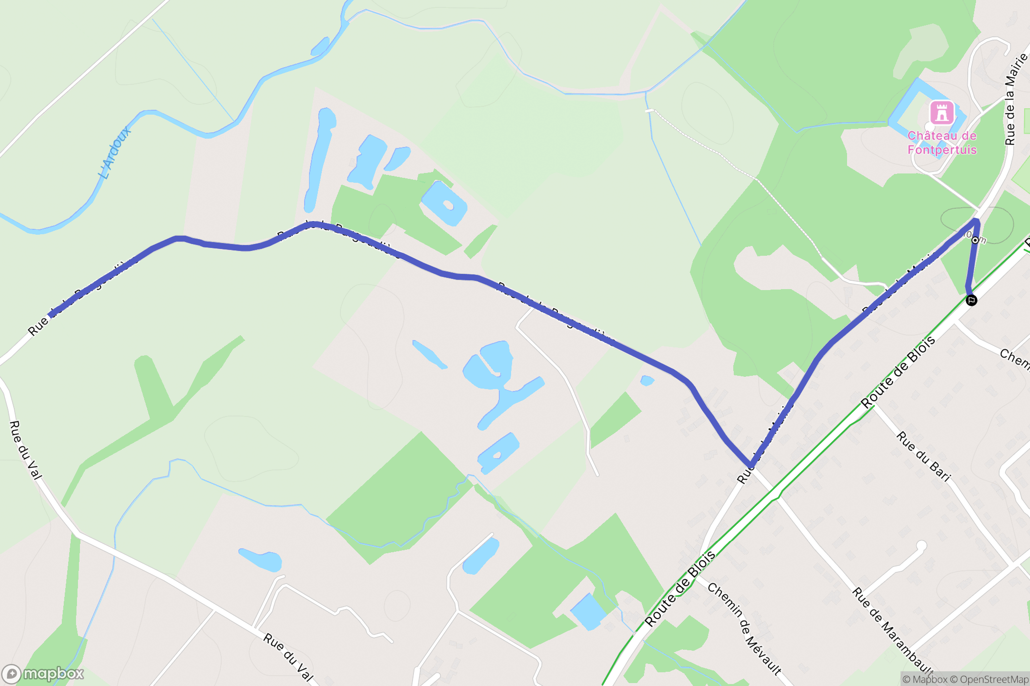 Lailly-en-Val : carte du parcours de randonnée - France