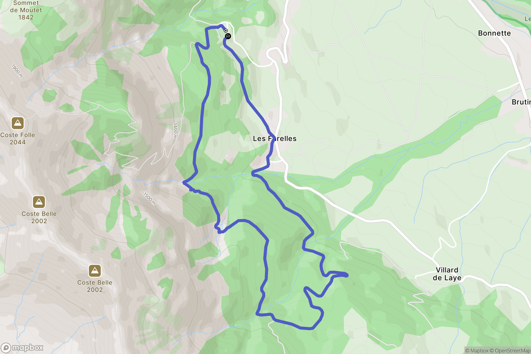 La Fare-en-Champsaur : carte du parcours de randonnée - France