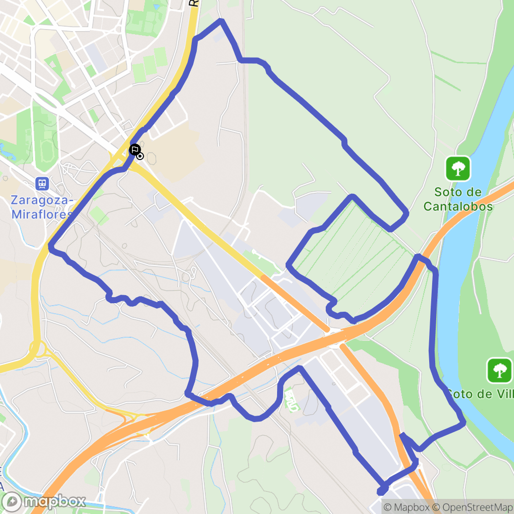 Zaragoza : carte du parcours de randonnée - Spain