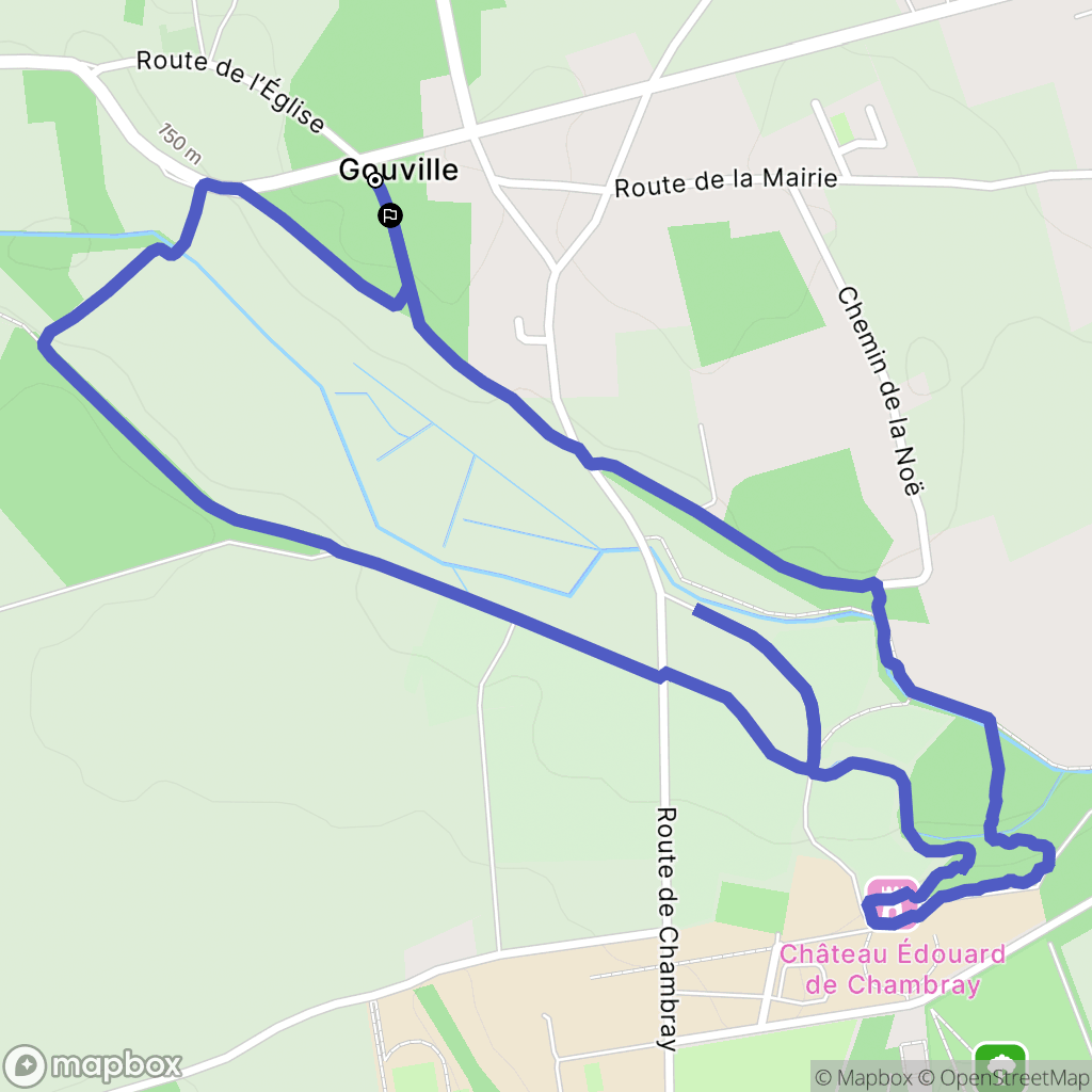Mesnils-sur-Iton : carte du parcours de randonnée - France