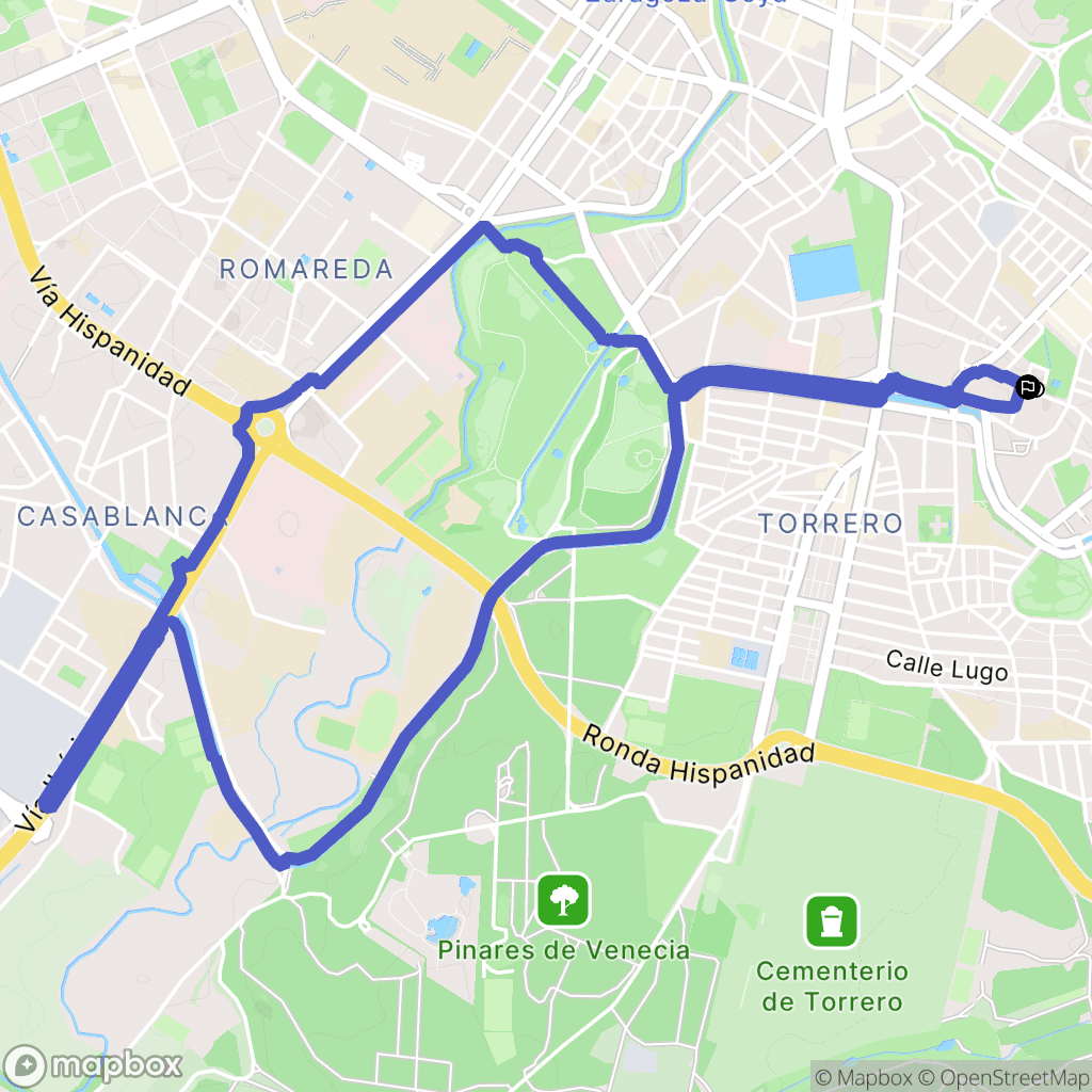 Zaragoza : carte du parcours de randonnée - Spain