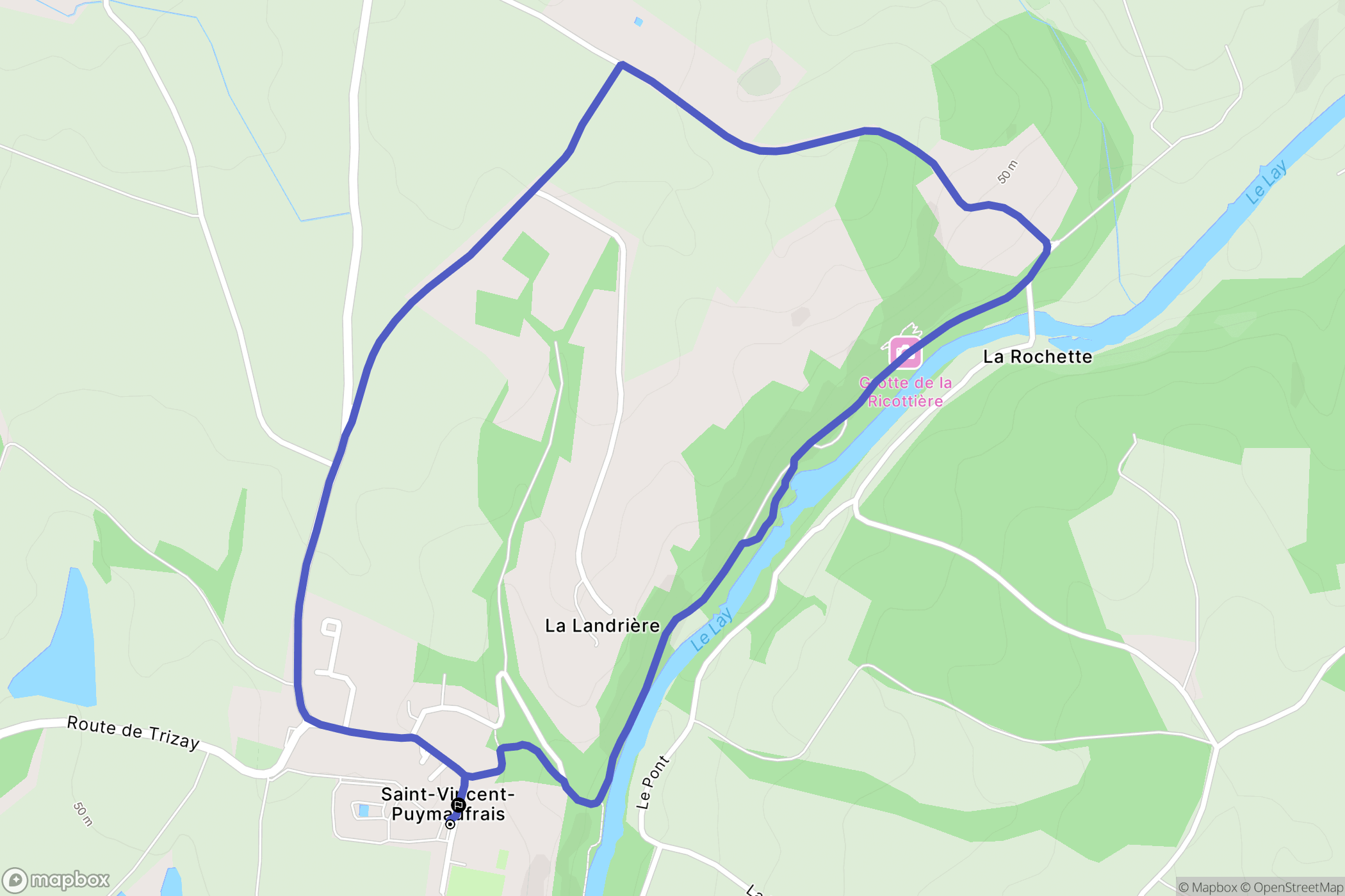 Bournezeau : carte du parcours de randonnée - France