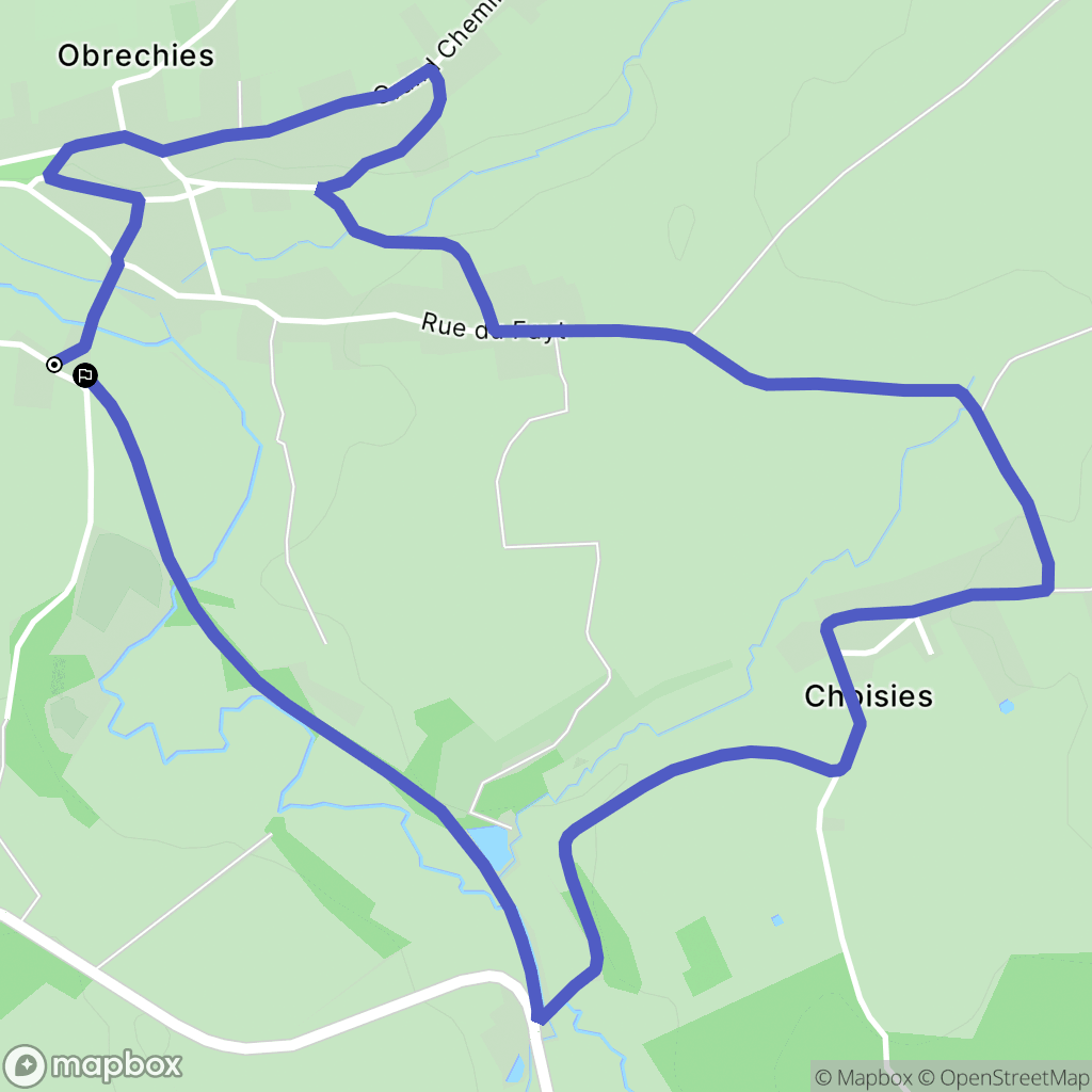 Obrechies : carte du parcours de randonnée - France