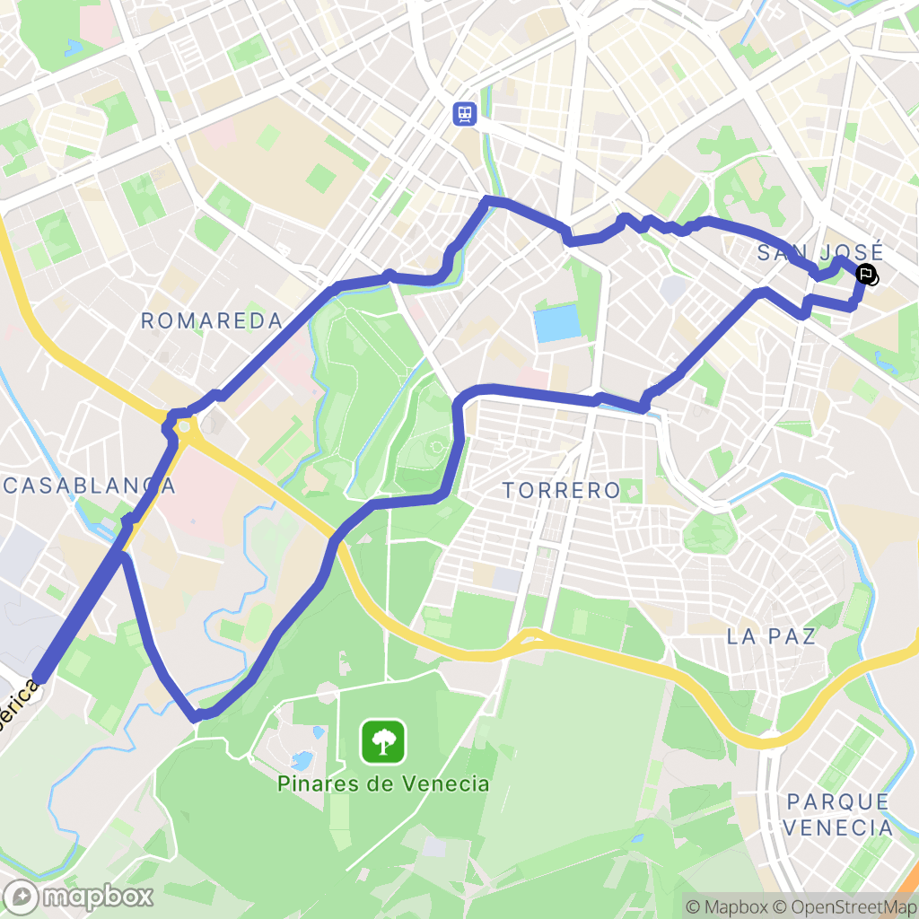 Zaragoza : carte du parcours de randonnée - Spain