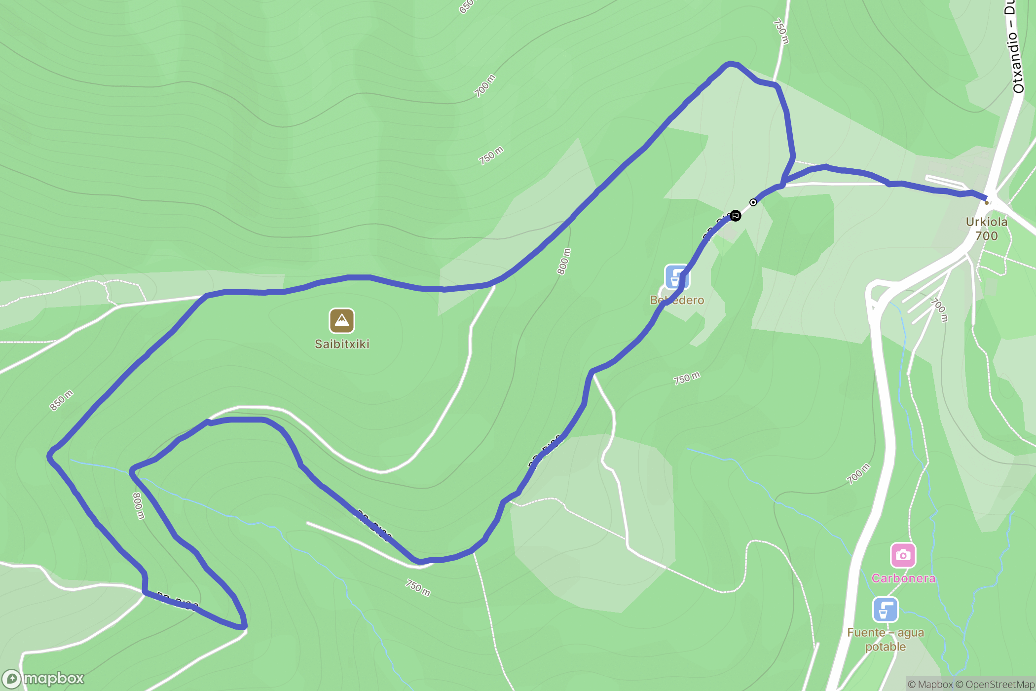 Abadiño : carte du parcours de randonnée - Spain