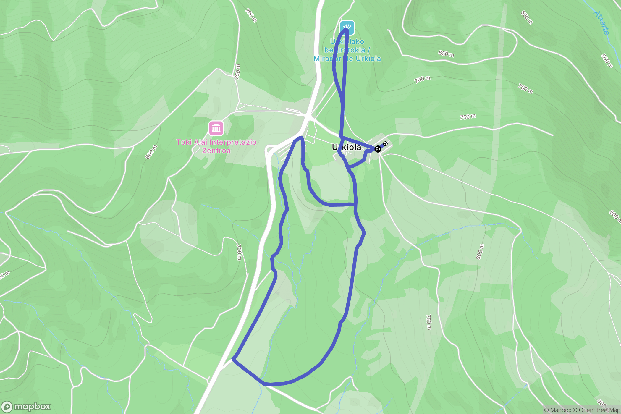 Urkiola : carte du parcours de randonnée - Spain