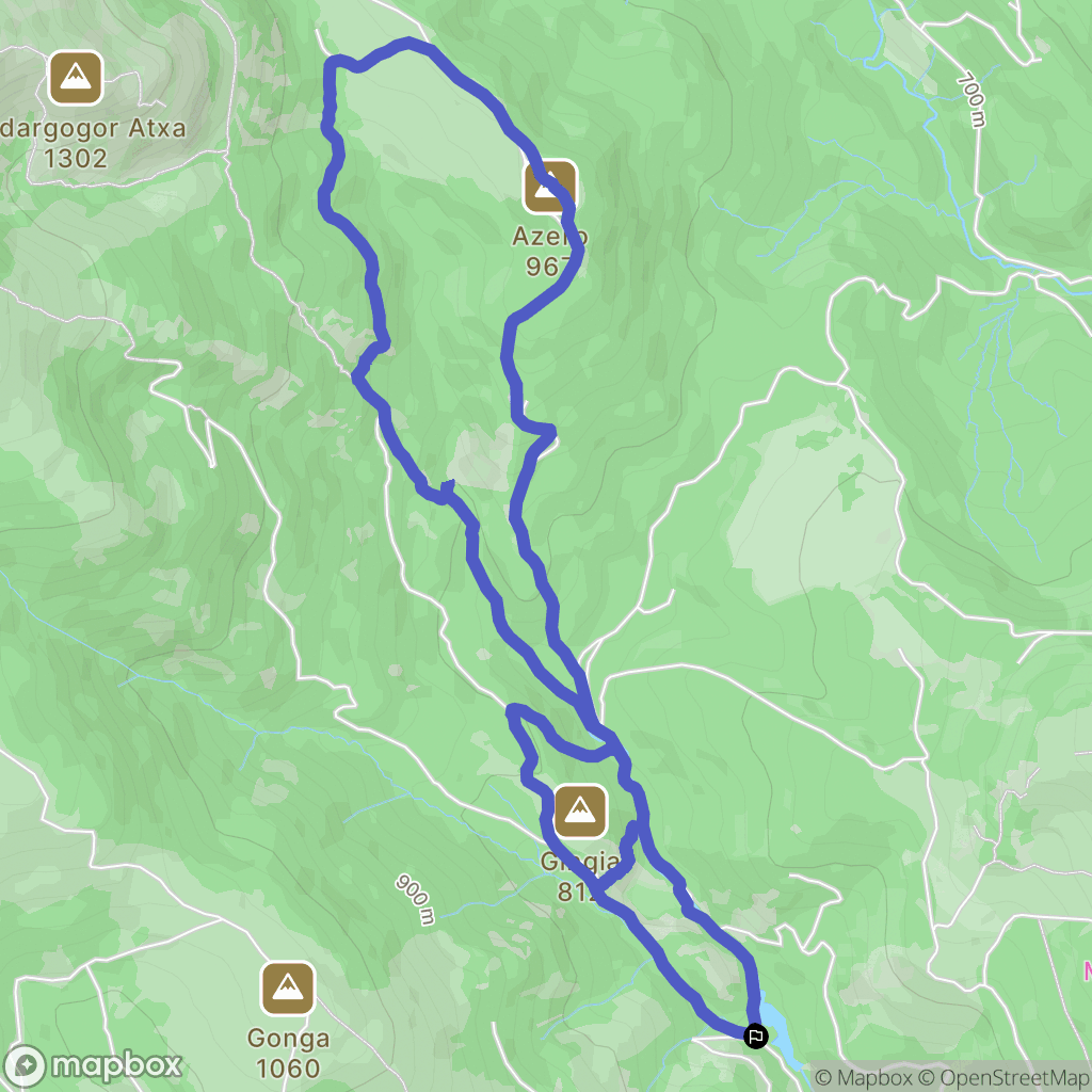 Etxaguen : carte du parcours de randonnée - Spain