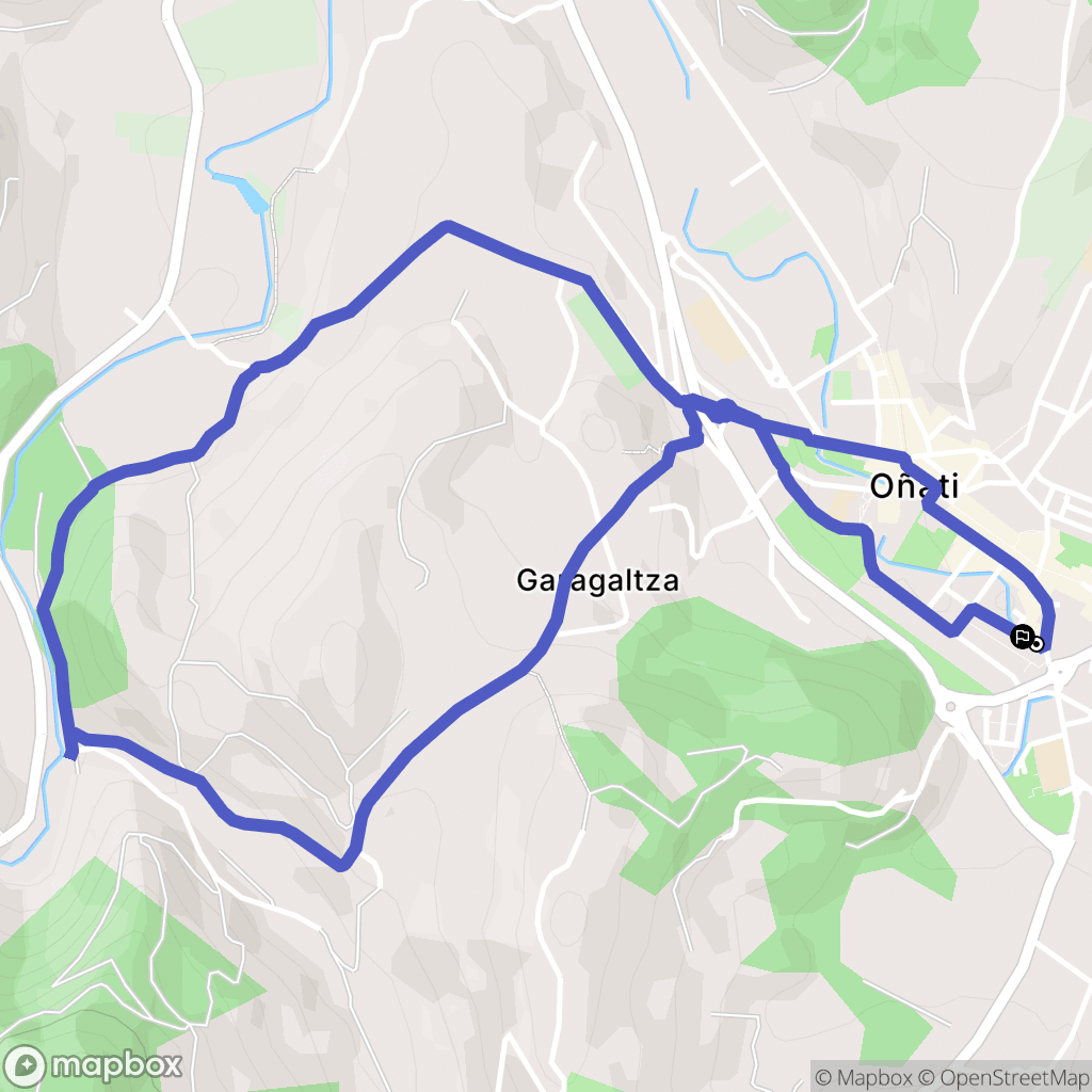 Oñati : carte du parcours de randonnée - Spain