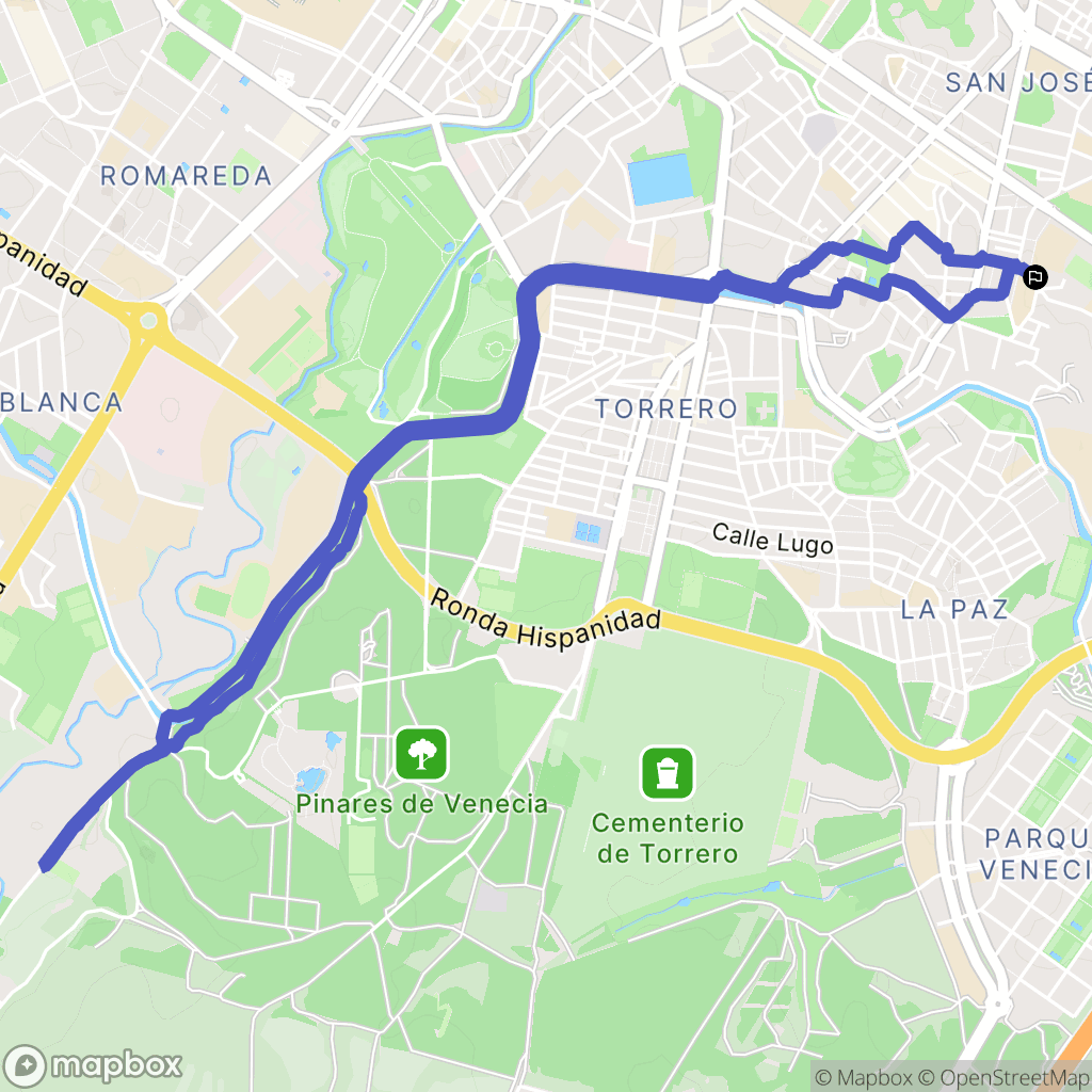 Zaragoza : carte du parcours de randonnée - Spain
