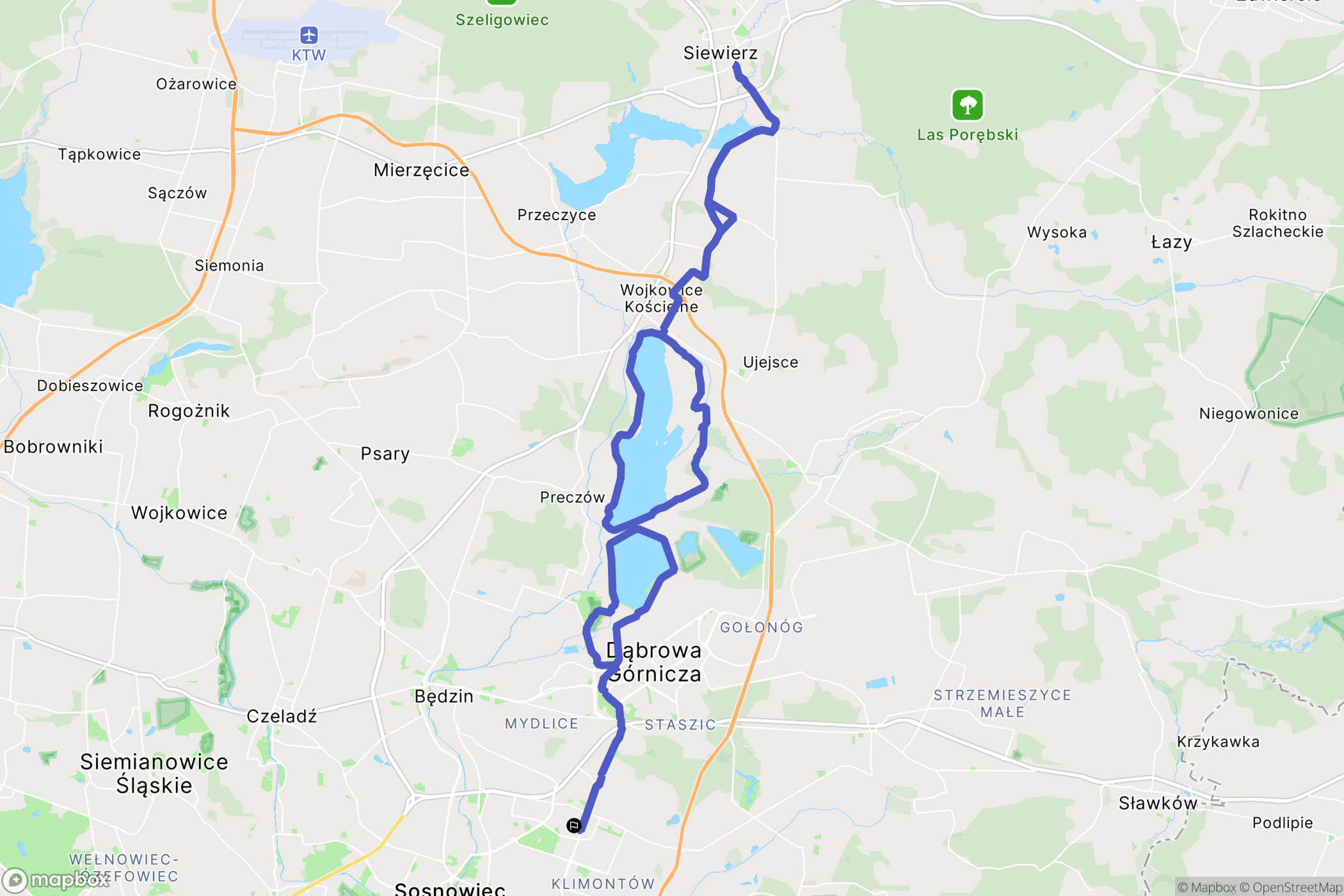 Sosnowiec: mapa trasy - Poland