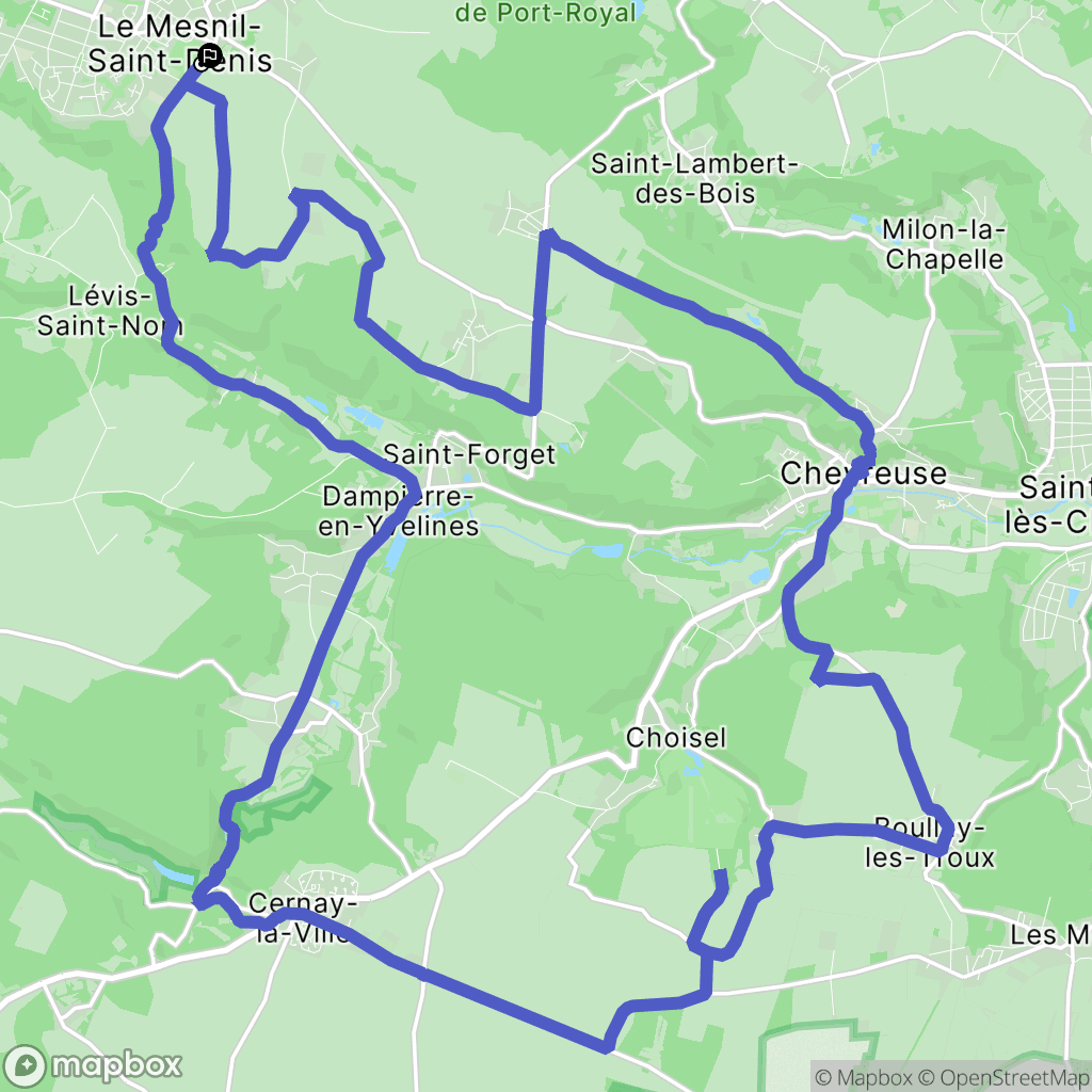 Le Mesnil-Saint-Denis : carte du parcours de randonnée - France