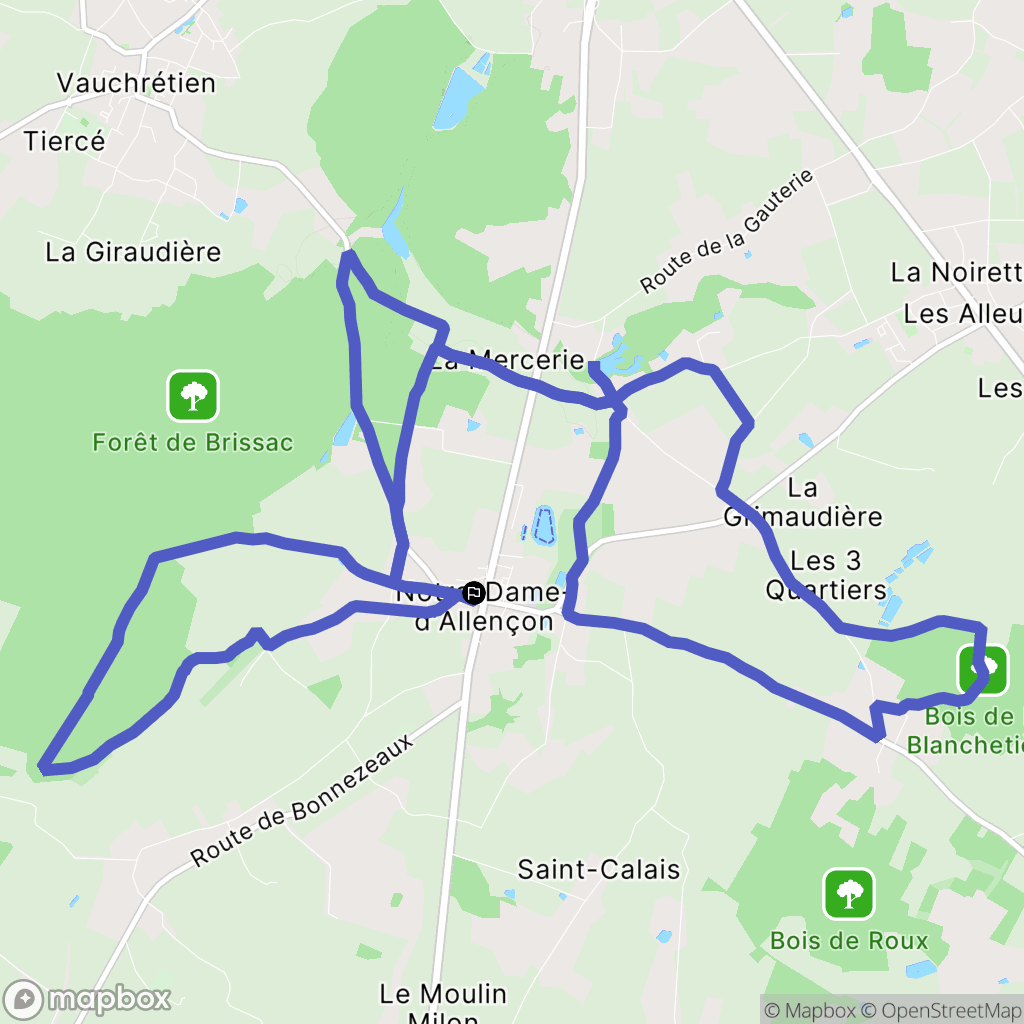 Terranjou : carte du parcours de randonnée - France
