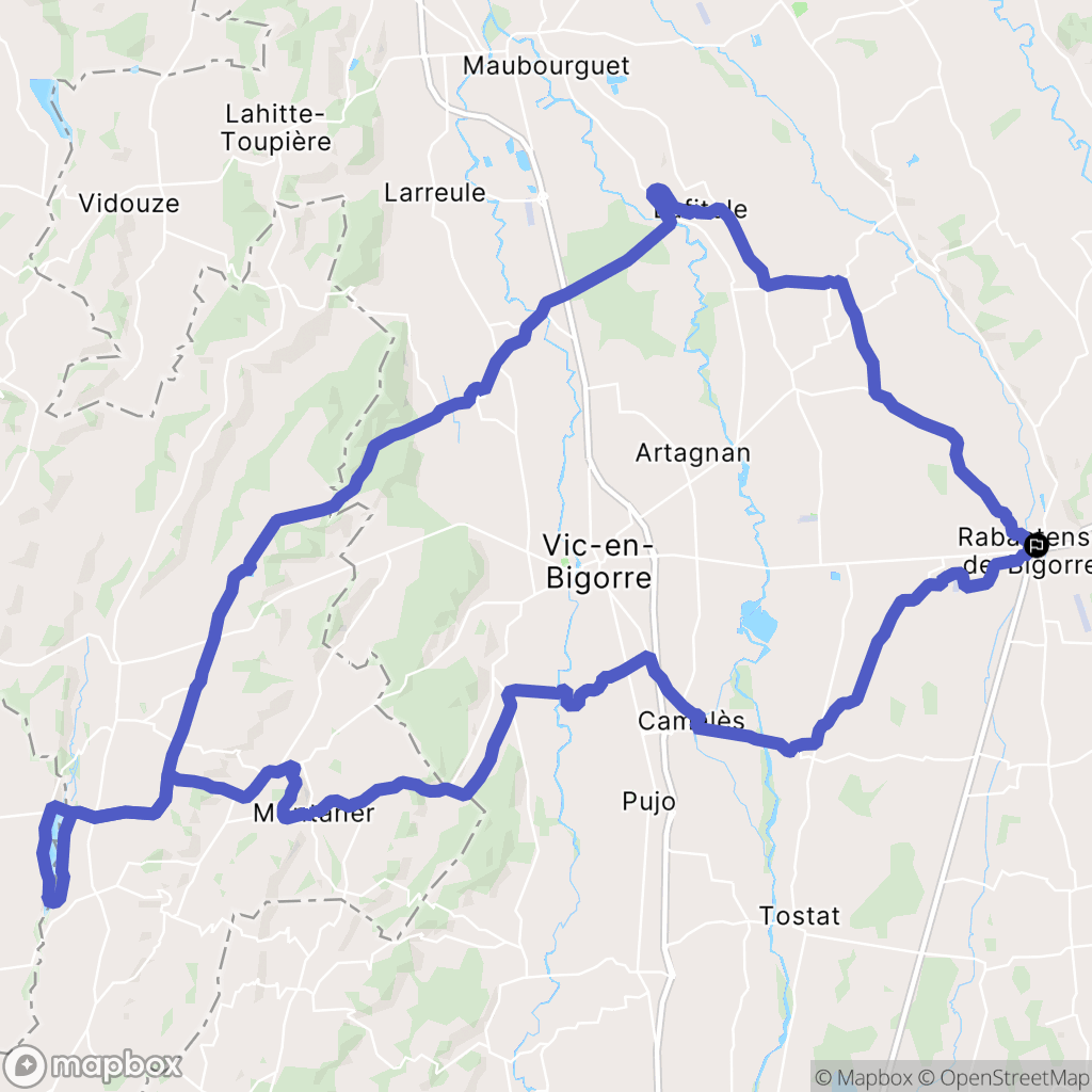 Rabastens-de-Bigorre : carte du parcours de randonnée - France