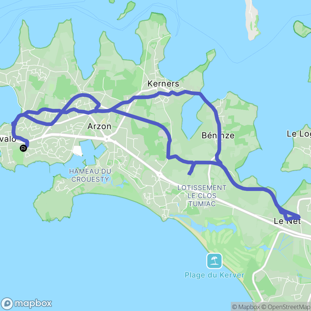 Arzon : carte du parcours de randonnée - France