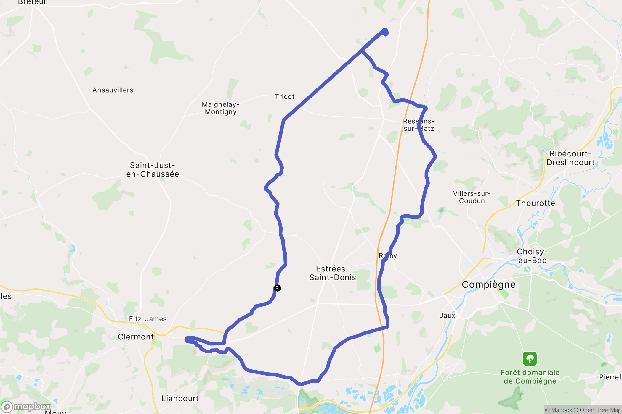 Bailleul-le-Soc : carte du parcours de randonnée - France
