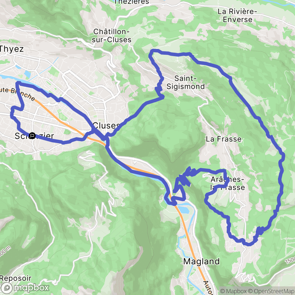 Scionzier : carte du parcours de randonnée - France