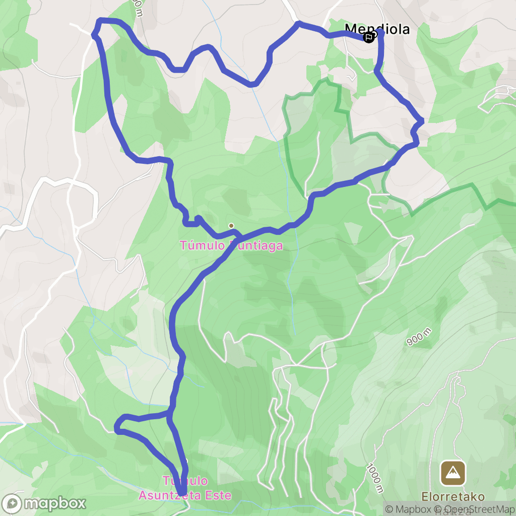 Eskoriatza : carte du parcours de randonnée - Spain