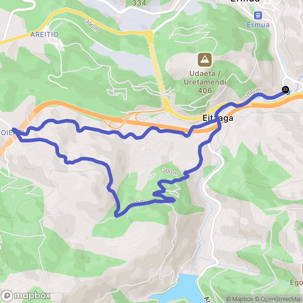 Ermua : carte du parcours de randonnée - Spain
