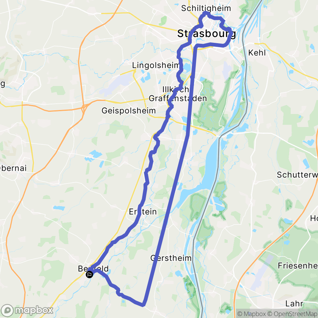 Benfeld : carte du parcours de randonnée - France