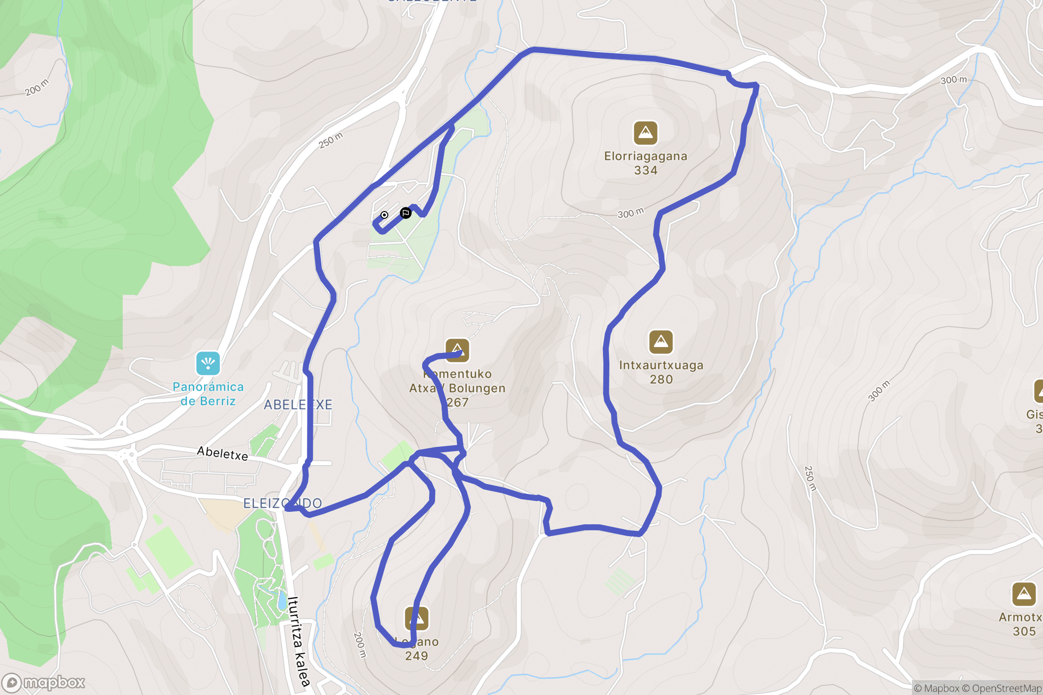 San Lorentzo : carte du parcours de randonnée - Spain