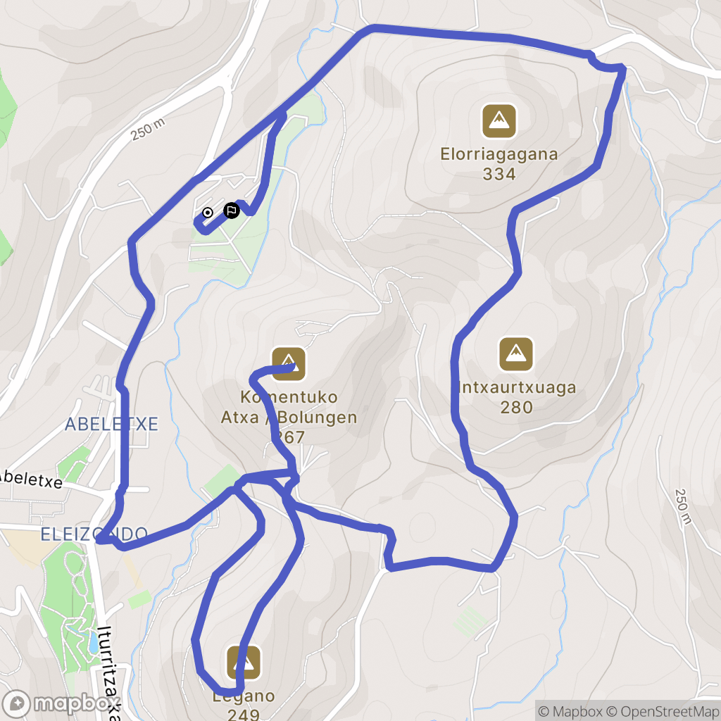 San Lorentzo : carte du parcours de randonnée - Spain