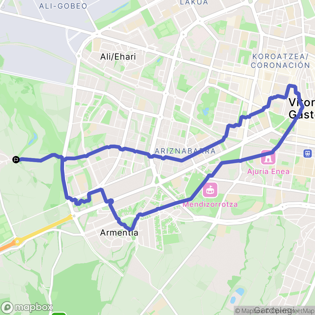 Vitoria-Gasteiz : carte du parcours de randonnée - Spain