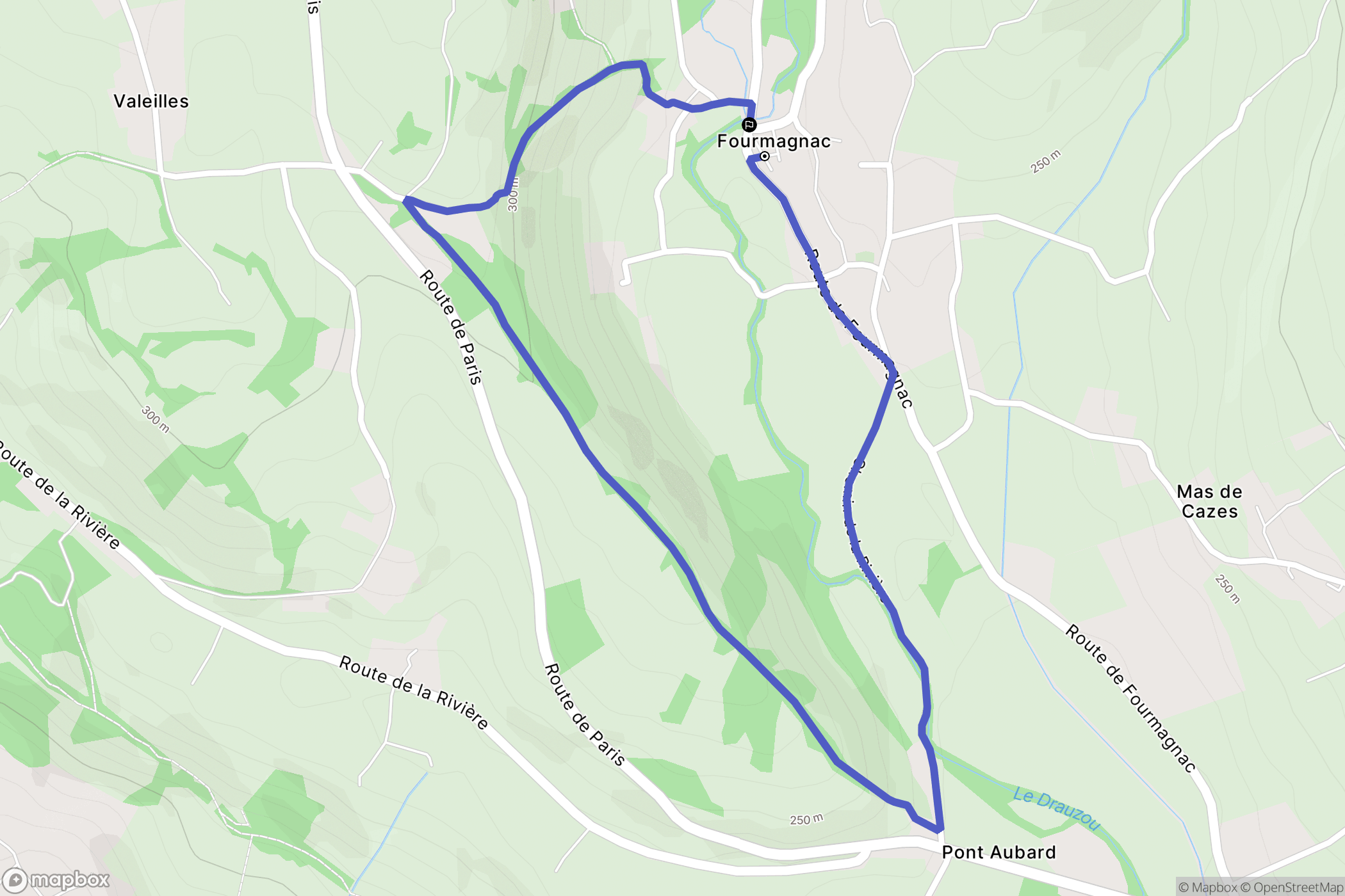 Fourmagnac : carte du parcours de randonnée - France