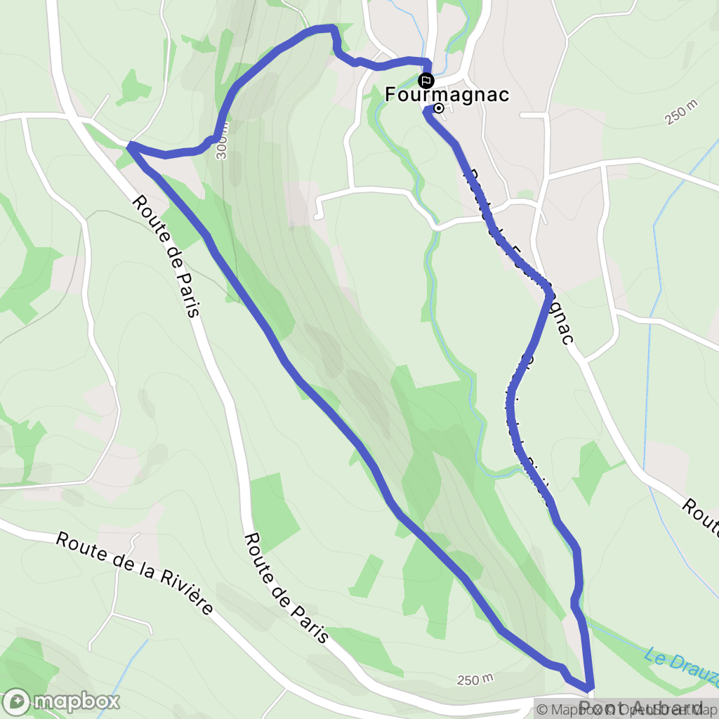 Fourmagnac : carte du parcours de randonnée - France