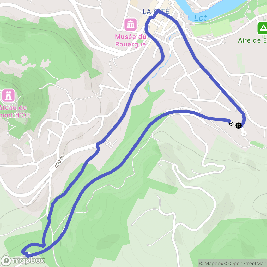 Espalion : carte du parcours de randonnée - France