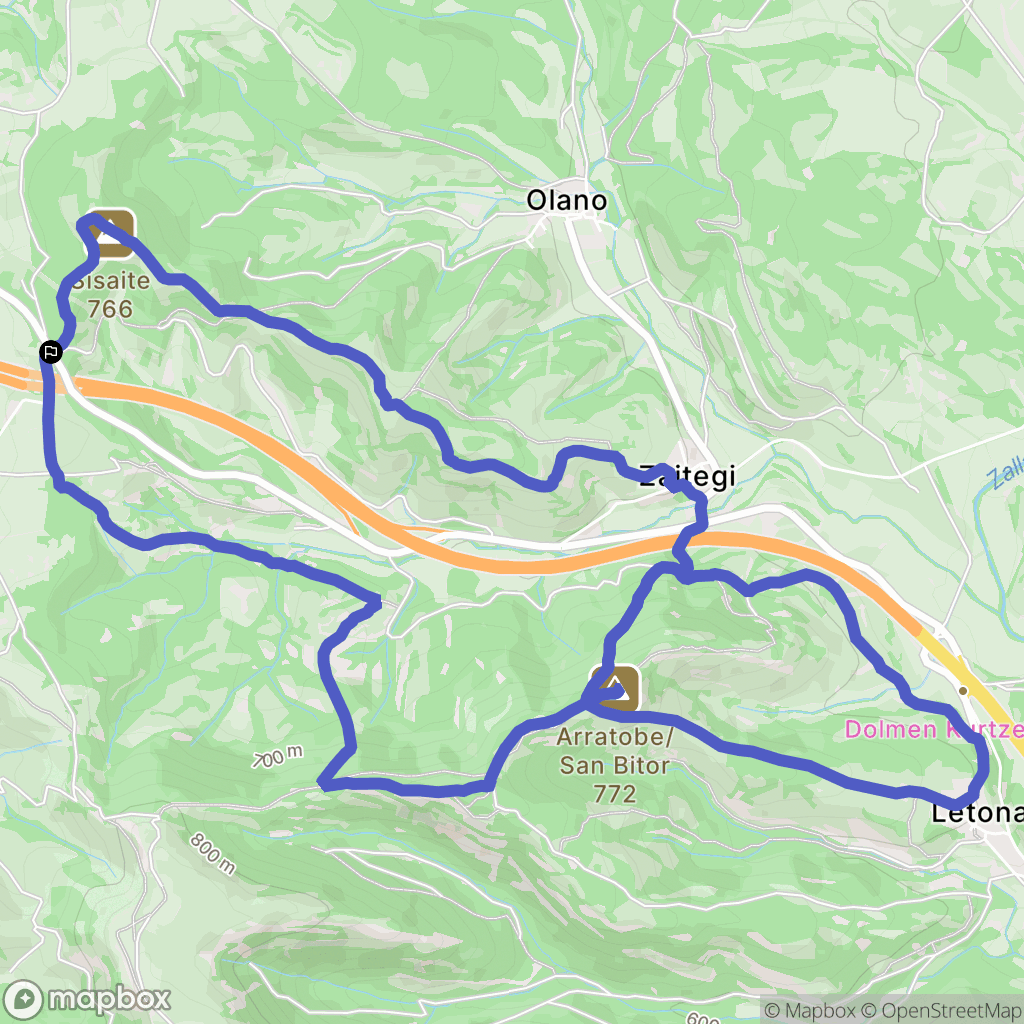Jugo : carte du parcours de randonnée - Spain