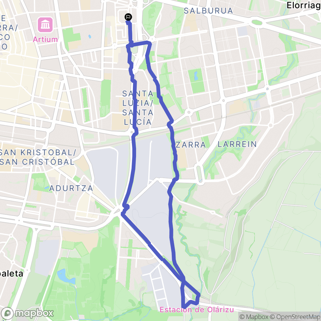 Vitoria-Gasteiz : carte du parcours de randonnée - Spain
