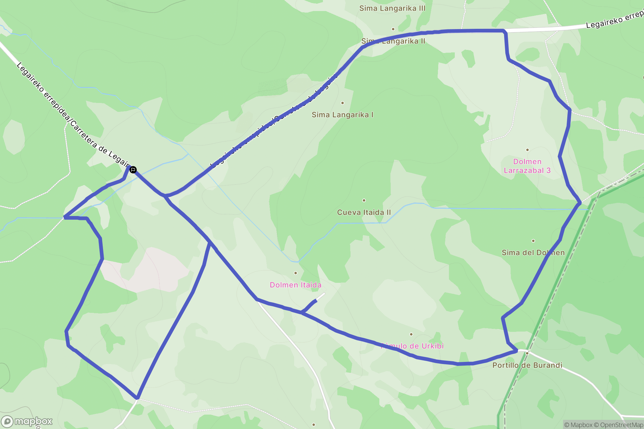 Contrasta : carte du parcours de randonnée - Spain