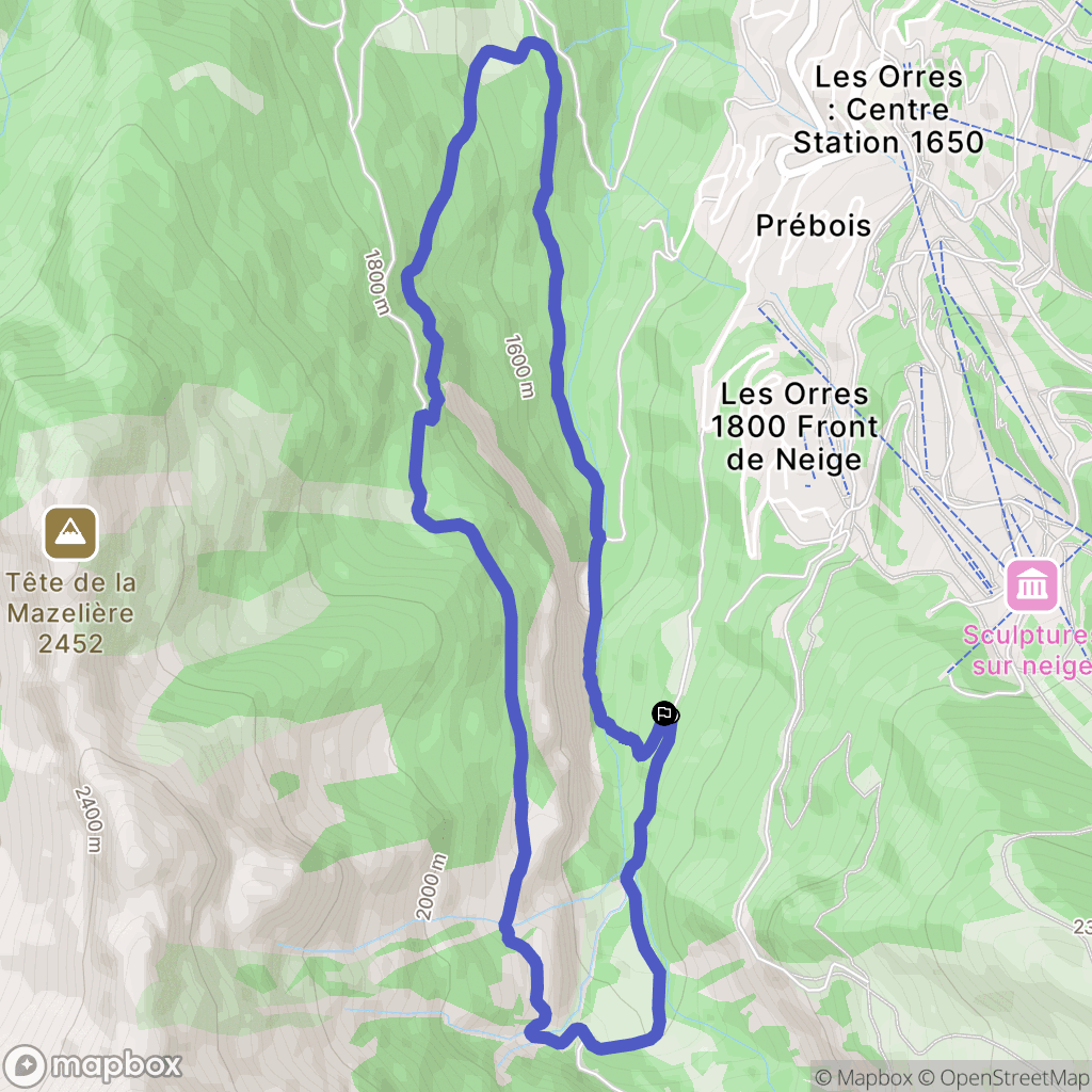 Les Orres : carte du parcours de randonnée - France