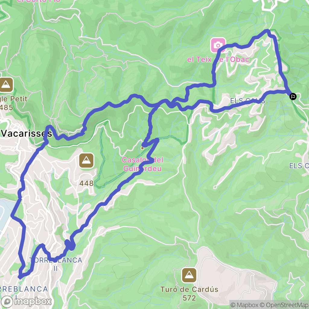 Terrassa : carte du parcours de randonnée - Spain