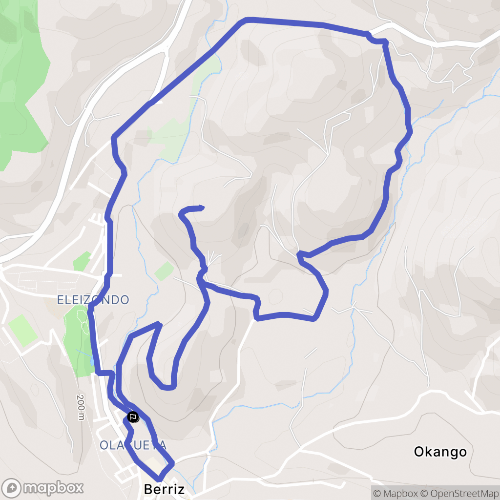 Berriz : carte du parcours de randonnée - Spain