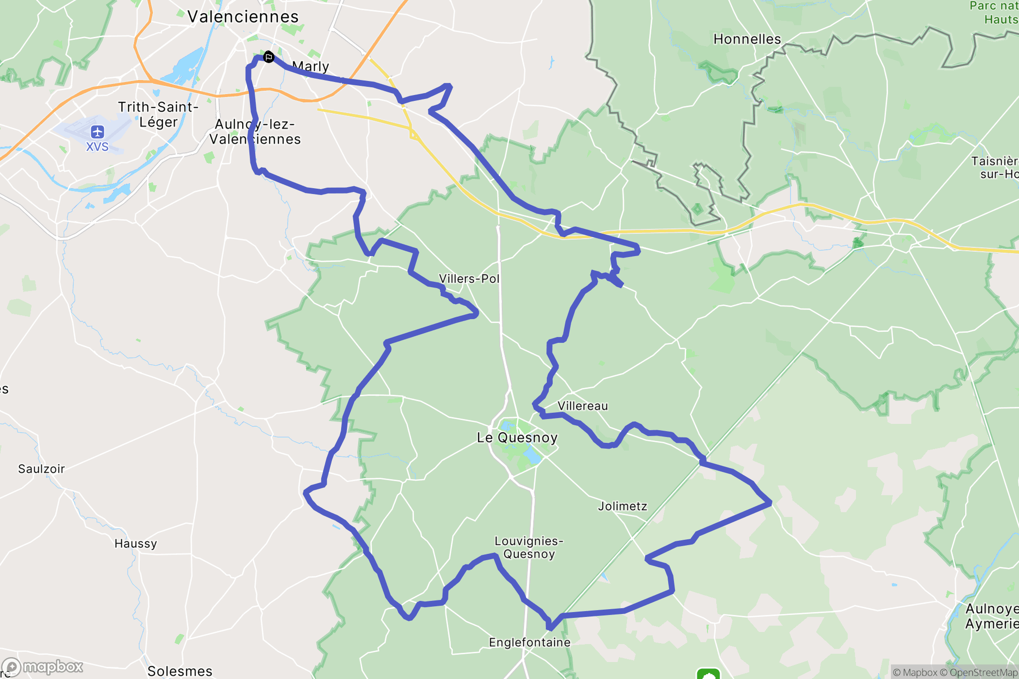 Marly : carte du parcours de randonnée - France