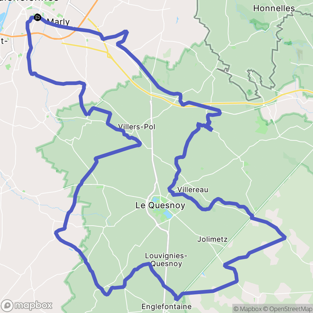 Marly : carte du parcours de randonnée - France