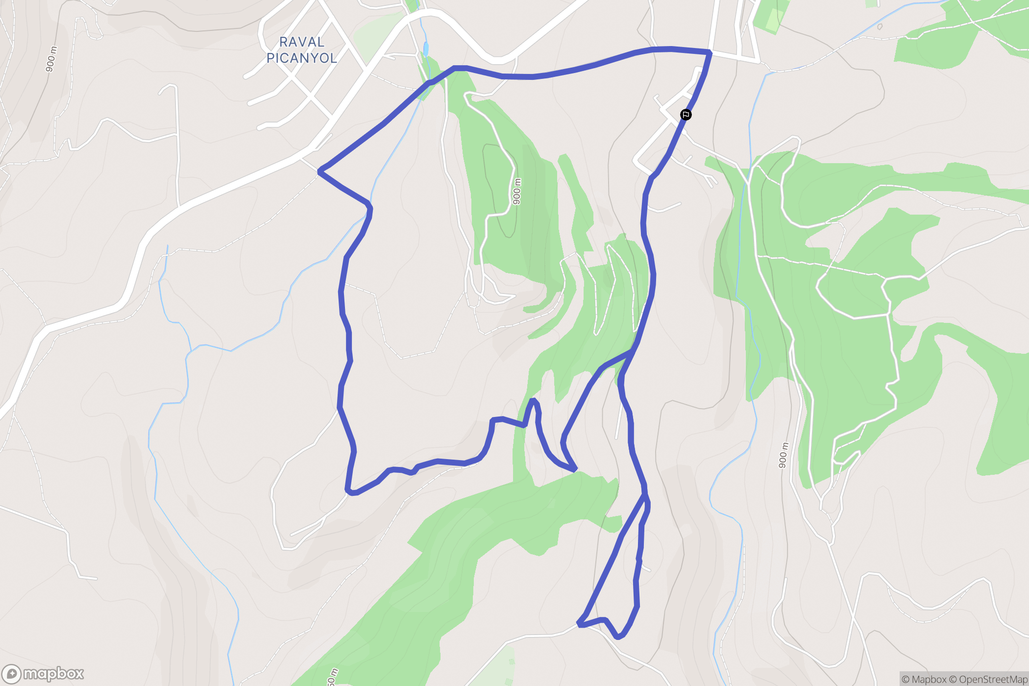 Collsuspina : carte du parcours de randonnée - Spain