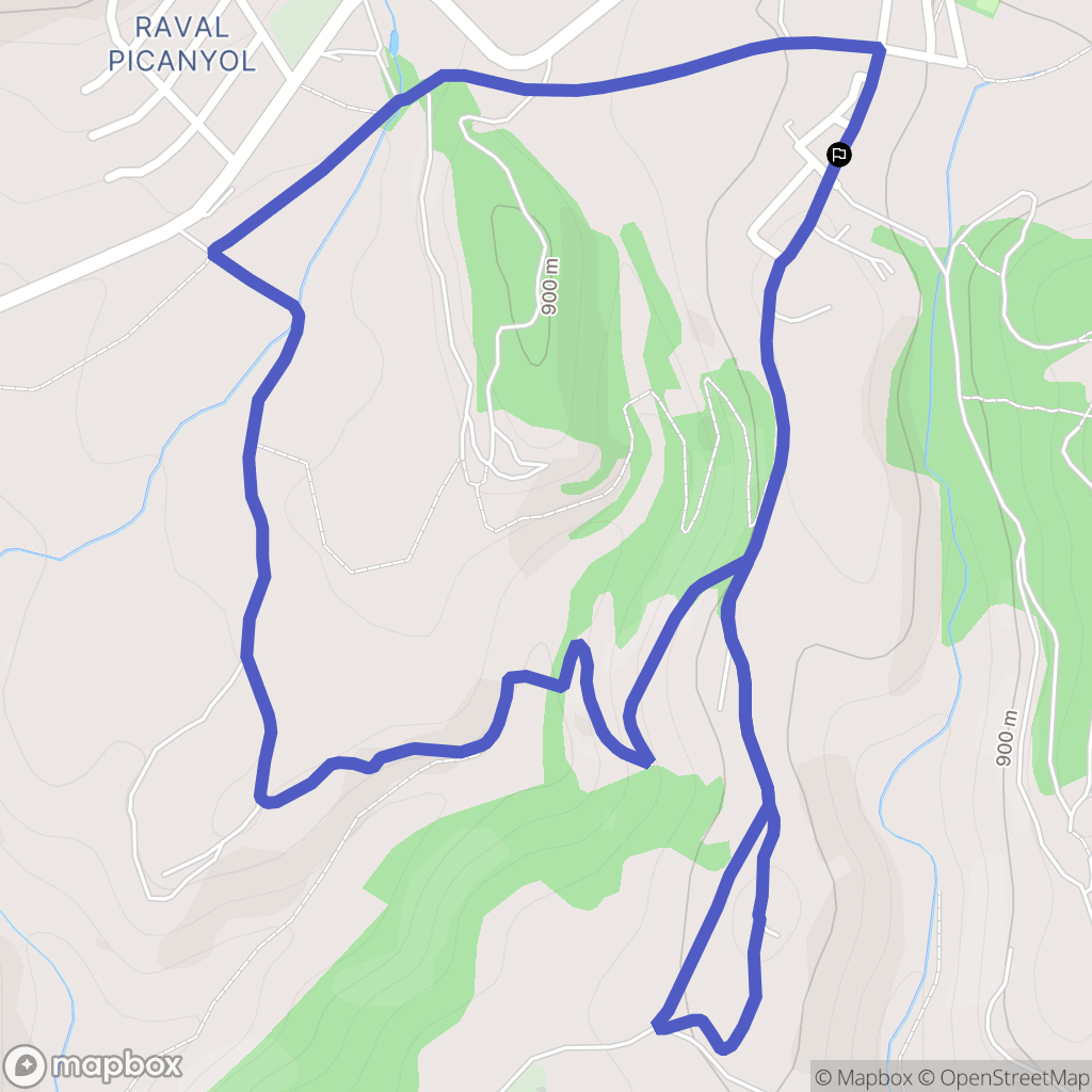 Collsuspina : carte du parcours de randonnée - Spain