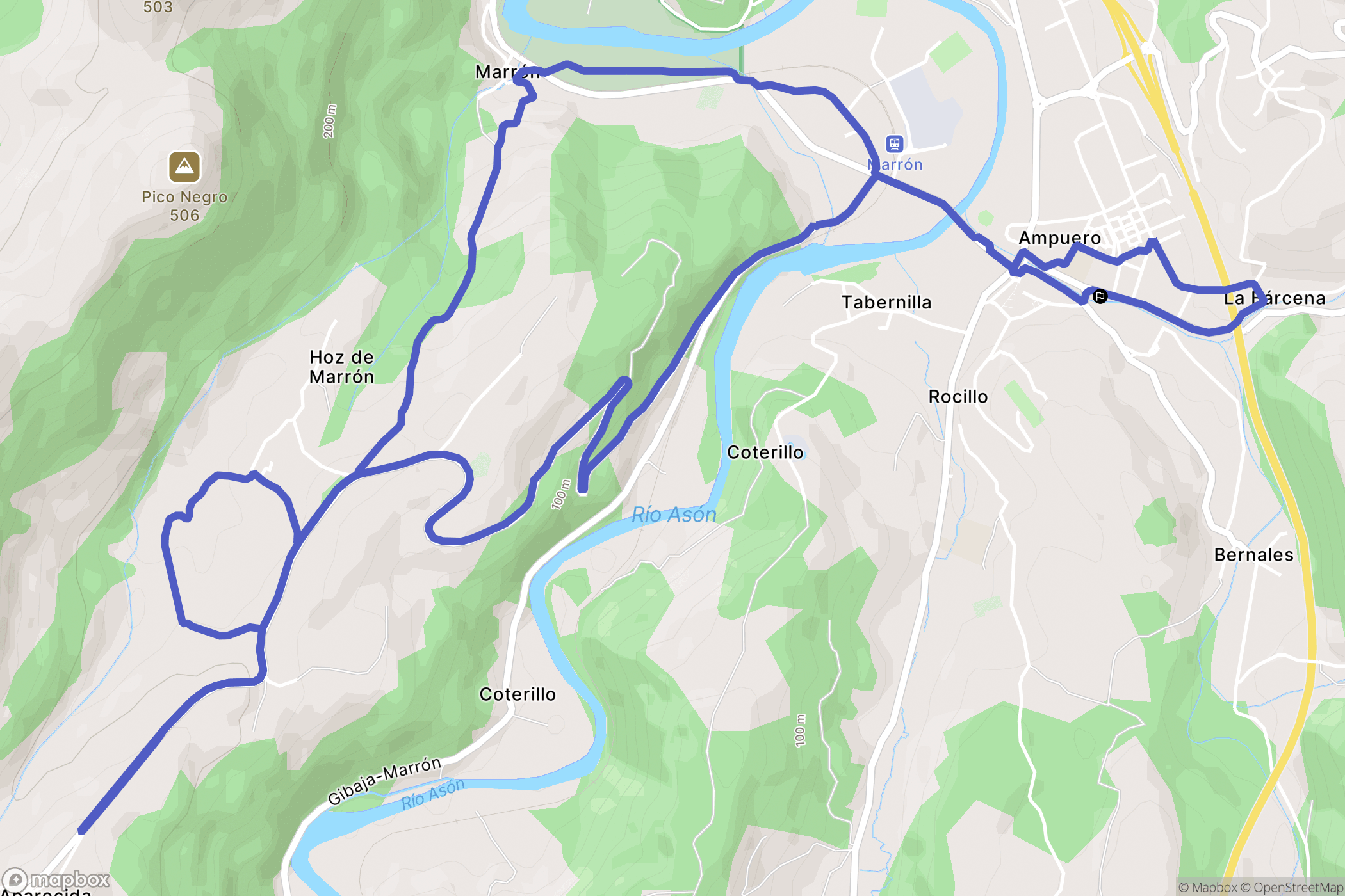 Ampuero : carte du parcours de randonnée - Spain