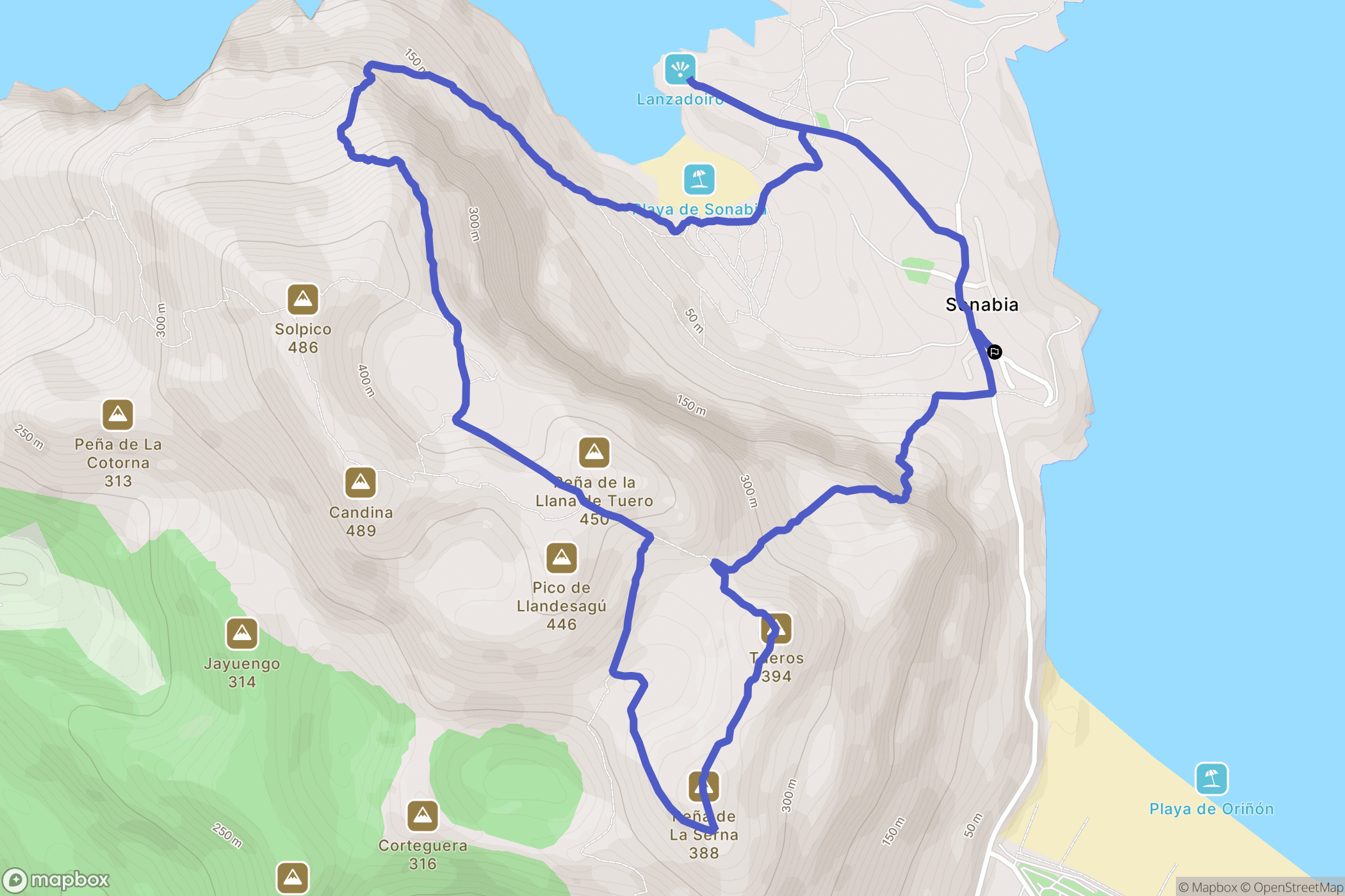 Castro-Urdiales : carte du parcours de randonnée - Spain
