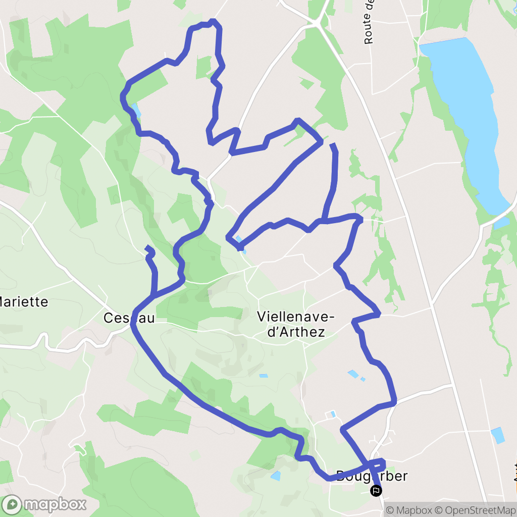 Bougarber : carte du parcours de randonnée - France
