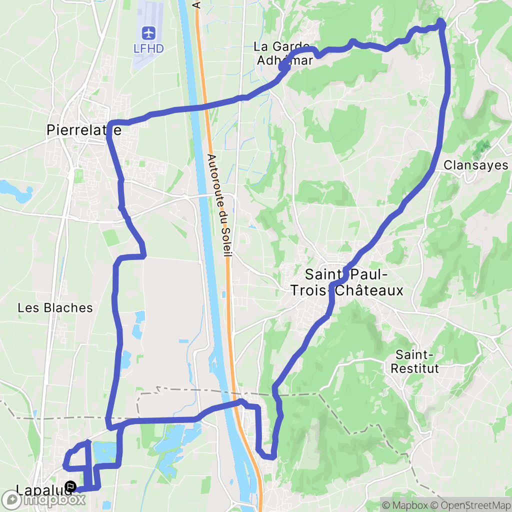 Lapalud : carte du parcours de randonnée - France
