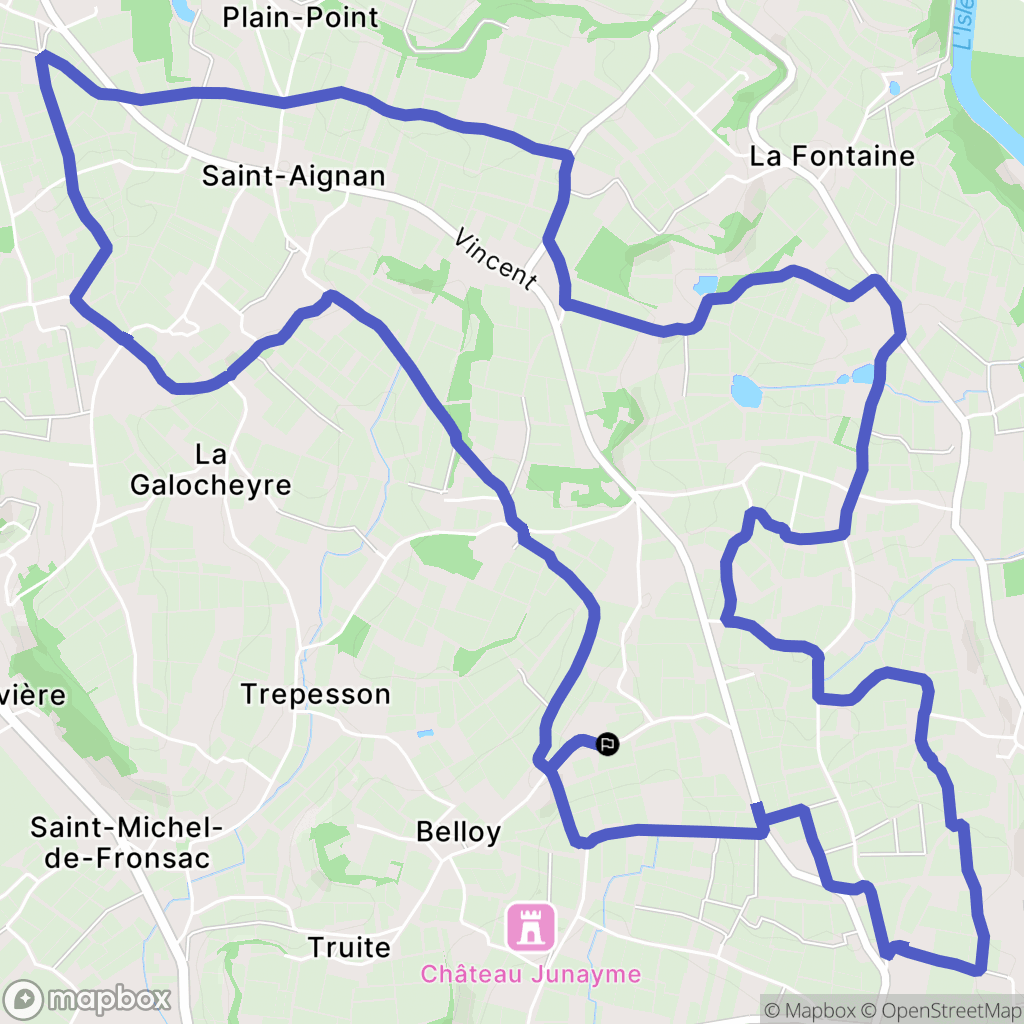 Fronsac : carte du parcours de randonnée - France