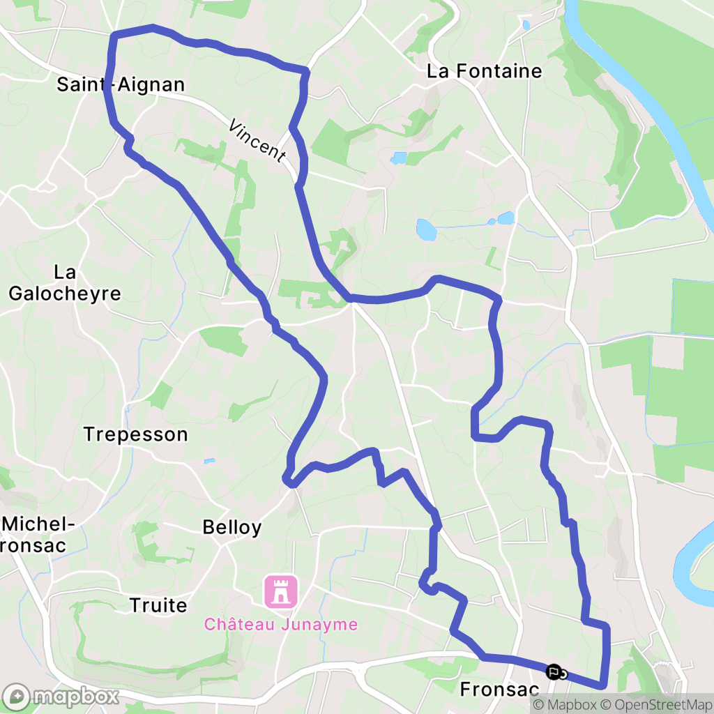 Fronsac : carte du parcours de randonnée - France