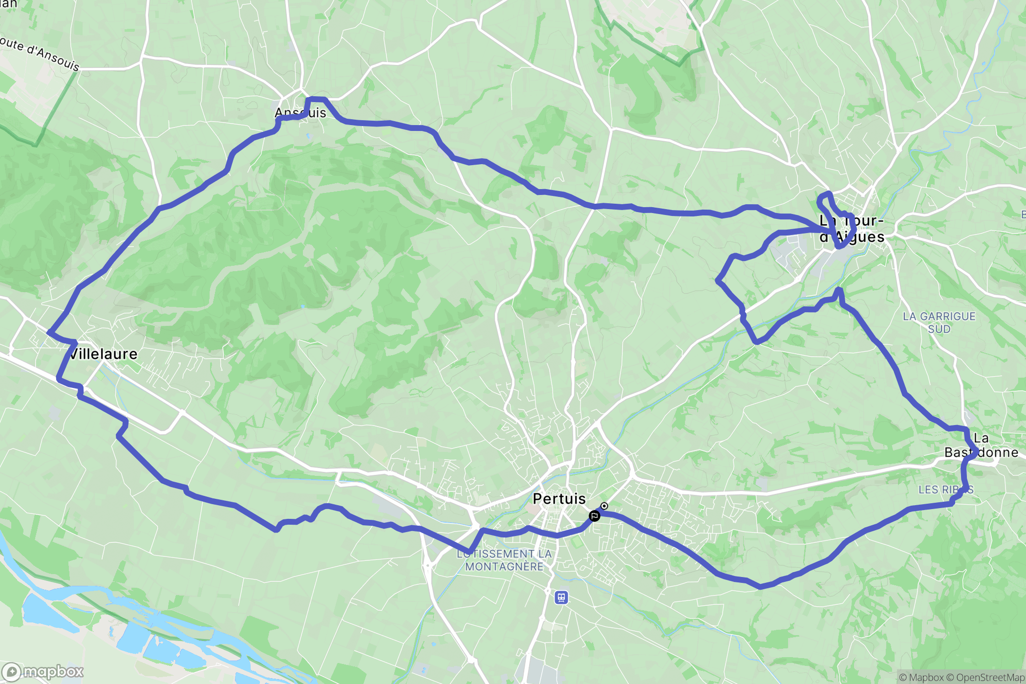Pertuis : carte du parcours de randonnée - France
